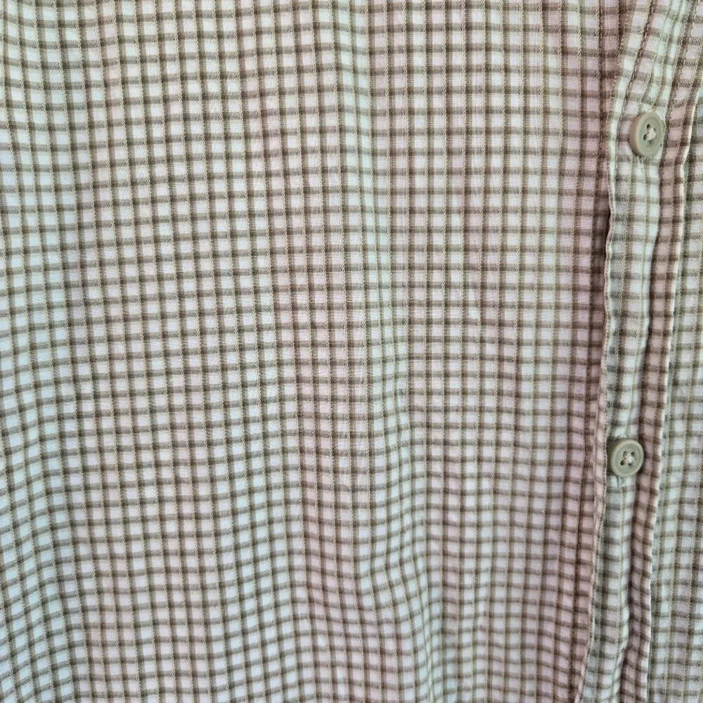 Columbia Mens XXL Beige Plaid Short-Sleeve Button-Up Shirt 100% Cotton Casual We - Picture 3 of 8